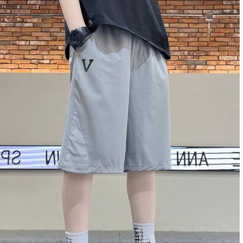 Boys' New Outdoor Children'S Men'S Waterproof Breathable Windproof New Men'S Detachable Quick-Drying Girls' Trousers Gray - Image 1